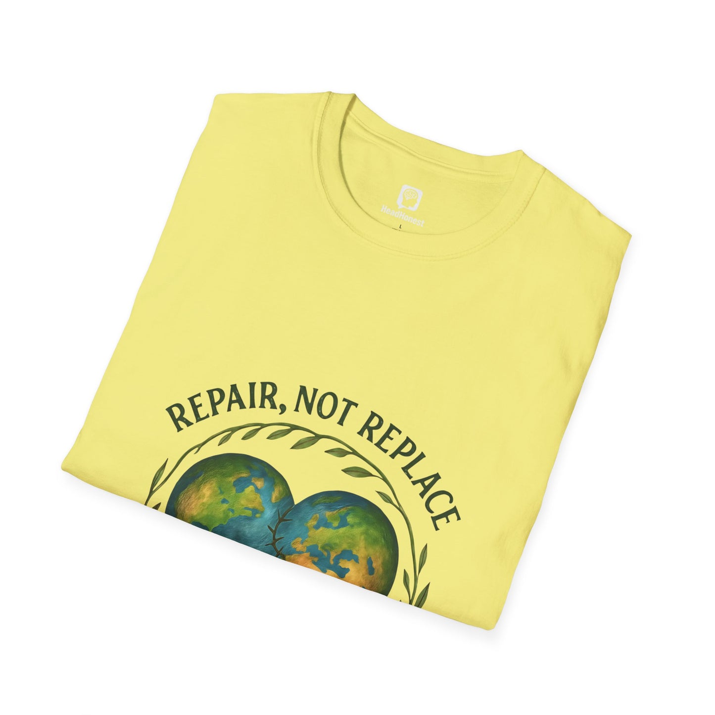 Eco-Friendly 'Repair, Not Replace' Heart Earth T-Shirt
