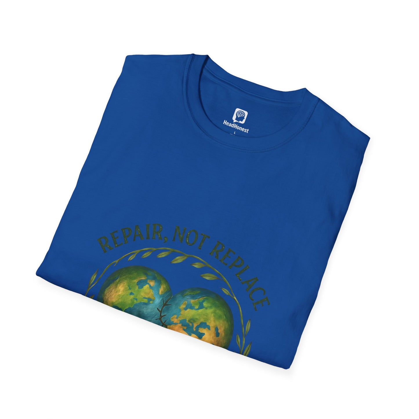Eco-Friendly 'Repair, Not Replace' Heart Earth T-Shirt