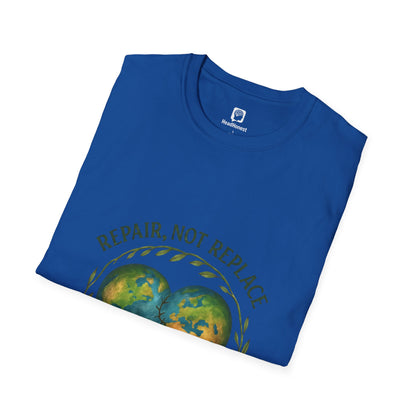 Eco-Friendly 'Repair, Not Replace' Heart Earth T-Shirt
