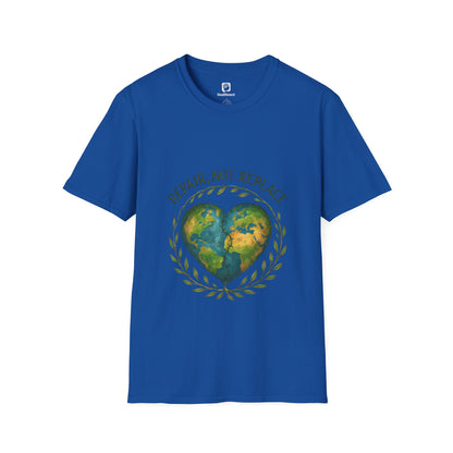 Eco-Friendly 'Repair, Not Replace' Heart Earth T-Shirt