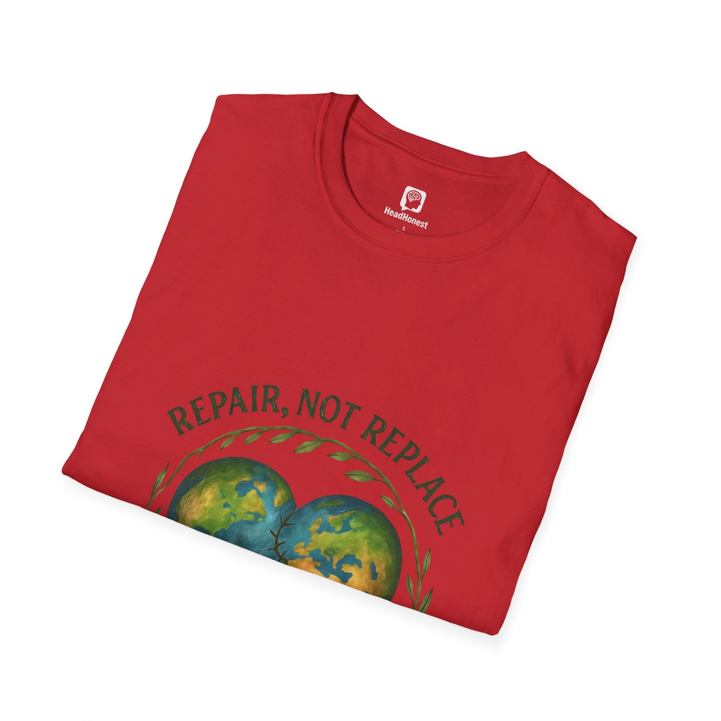 Eco-Friendly 'Repair, Not Replace' Heart Earth T-Shirt