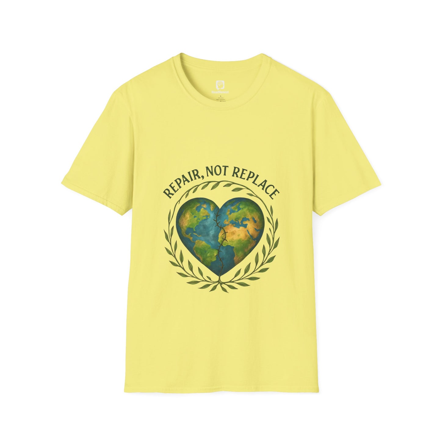 Eco-Friendly 'Repair, Not Replace' Heart Earth T-Shirt